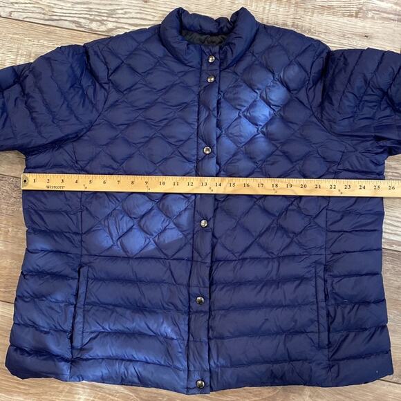 Land's End Beautiful Blue Quilted Puffer Down Jacket Size 1X - Picture 4 of 12